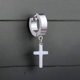 Boucle d’Oreille Homme ANNEAU CROIX