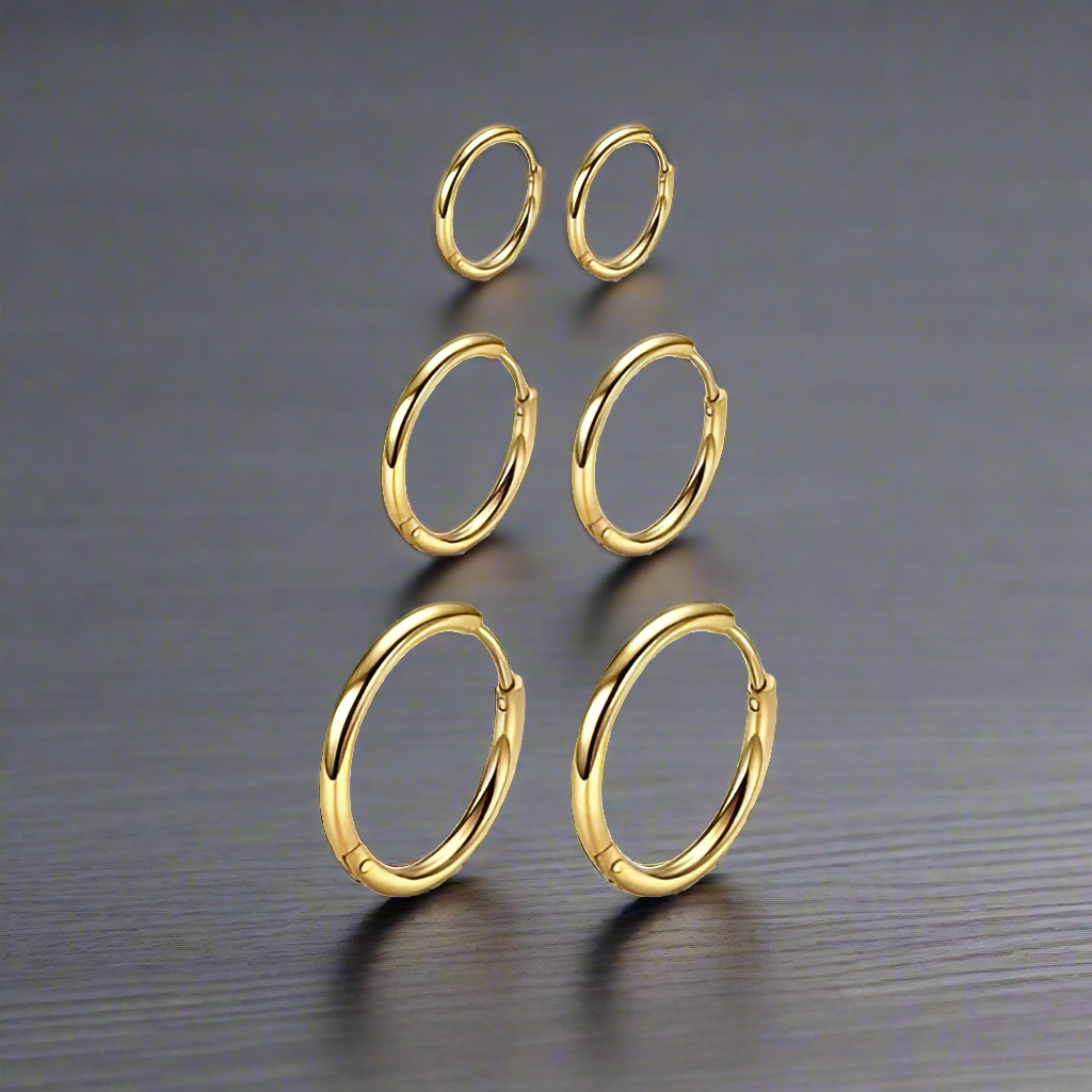 Boucle d’Oreille Homme ANNEAU OR (Paire) - Boucles d’oreilles