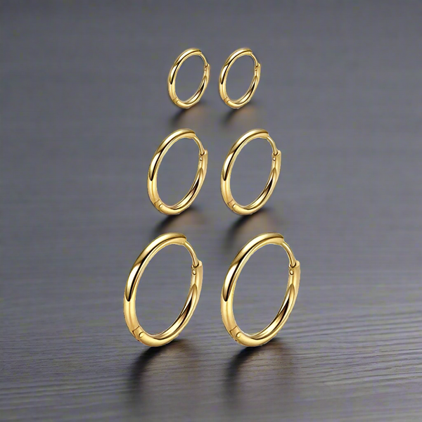 Boucle d’Oreille Homme ANNEAU OR (Paire) - Boucles d’oreilles