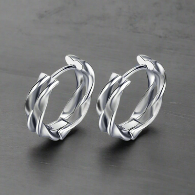 Boucle d'Oreille Homme ANNEAU LARGE (Paire)