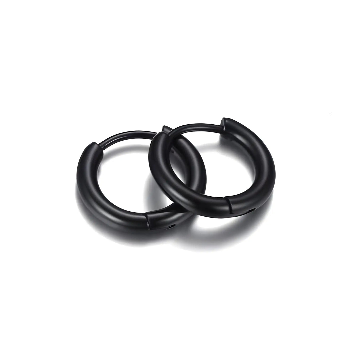 Boucle d'Oreille Homme ANNEAU NOIR (Paire)
