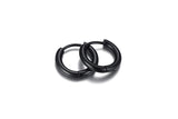 Boucle d’Oreille Homme ANNEAU NOIR (Paire)