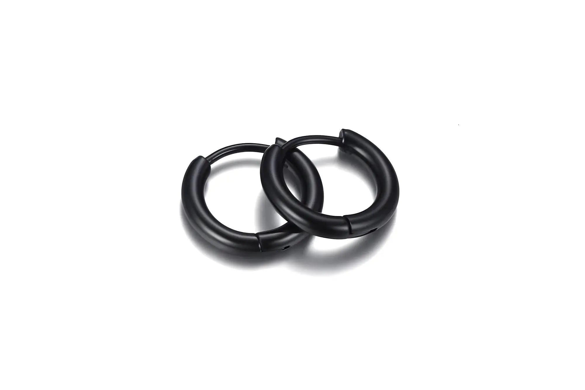 Boucle d’Oreille Homme ANNEAU NOIR (Paire)