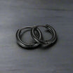 Boucle d’Oreille Homme ANNEAU NOIR (Paire)
