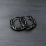 Boucle d’Oreille Homme ANNEAU NOIR (Paire)