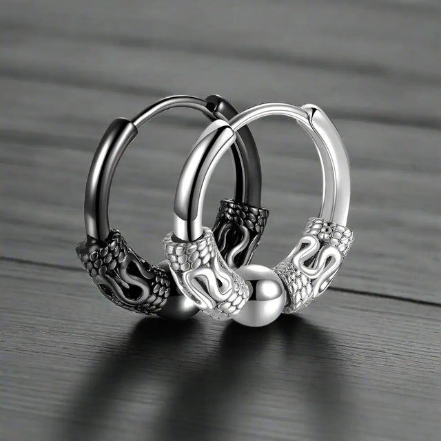 Boucle d'Oreille Homme ANNEAU TRIBAL (paire)