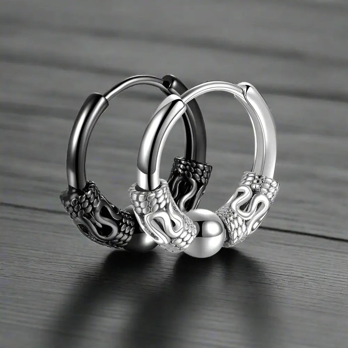 Boucle d'Oreille Homme ANNEAU TRIBAL (paire)