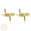 Boucle d'oreille homme barbelé doré