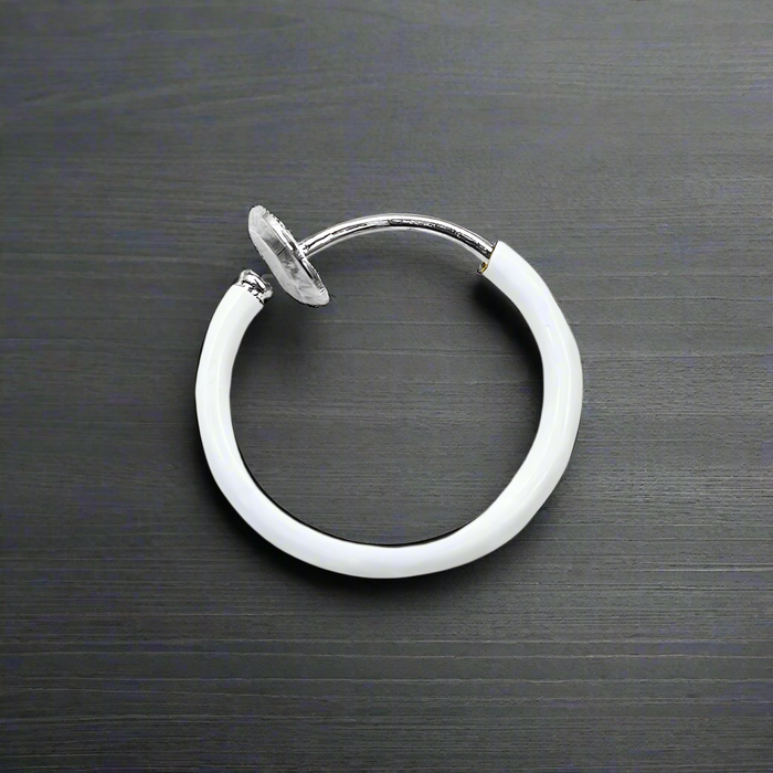 Boucle d'Oreille Homme BLANCHE