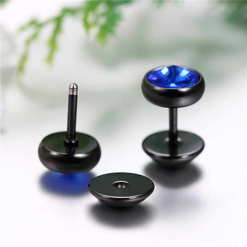 Boucle d'Oreille Homme BLEUE (Paire)