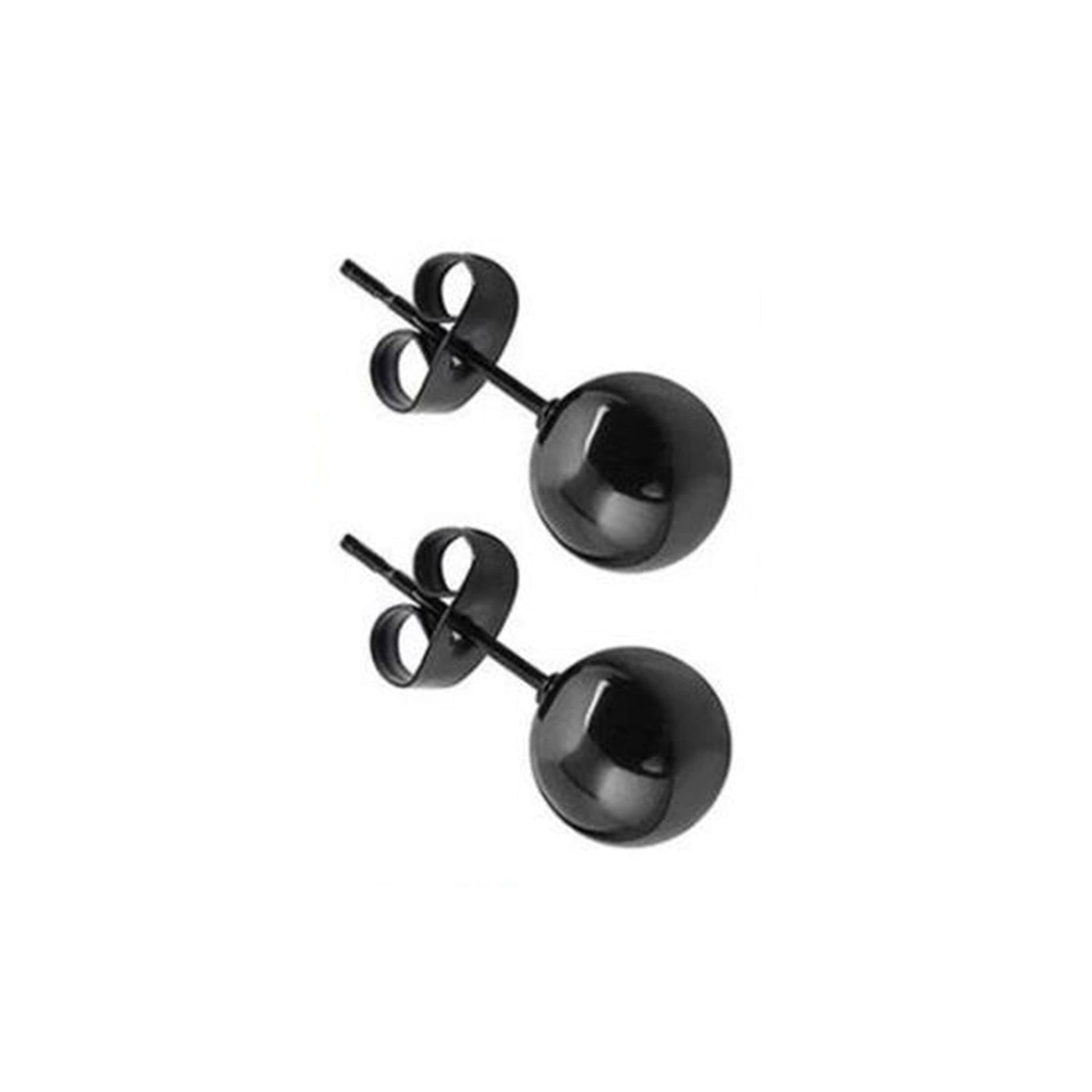 Boucle d'Oreille Homme BOULE NOIRE (Paire)