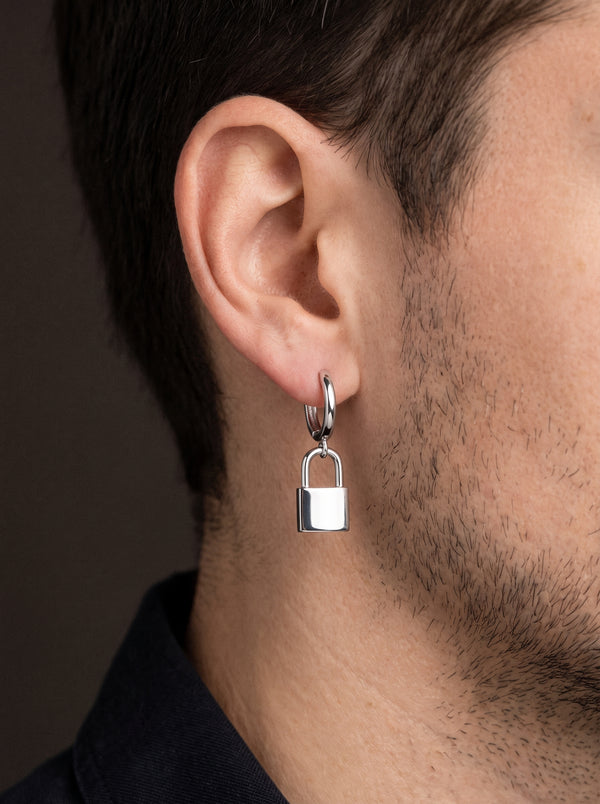 Boucle d’Oreille Homme Cadenas
