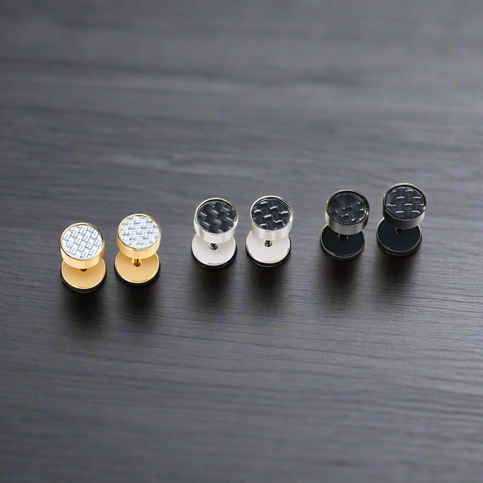 Boucle d'Oreille Homme CARBONE (Paire)