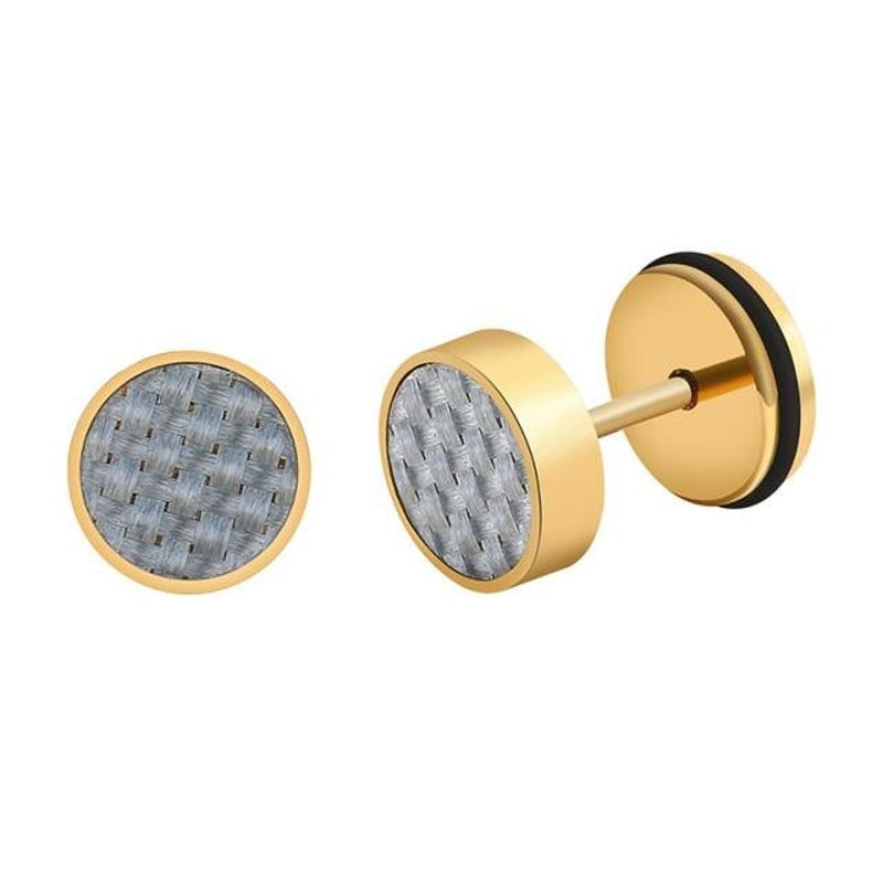 Boucle d'Oreille Homme CARBONE (Paire)