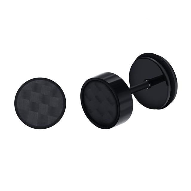 clou d'oreille carbone noir