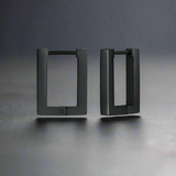 Boucle d’Oreille Homme CARRÉ NOIR (Paire)