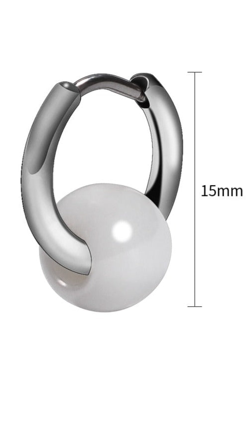 Boucle d'Oreille Homme Céramique boule