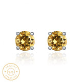 Boucle d'oreille homme citrine