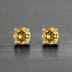 Boucle d’Oreille Homme CITRINE (Paire)