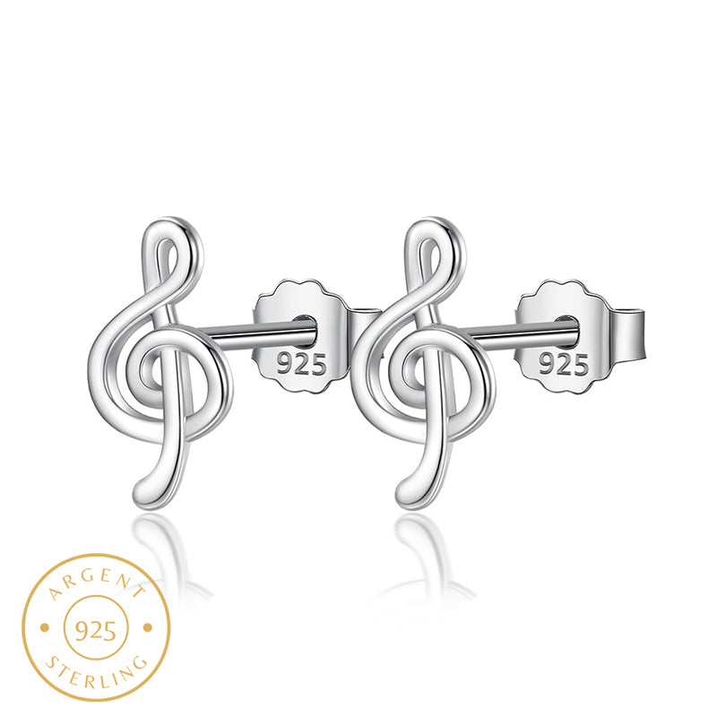 Boucle d'Oreille Homme CLÉ DE SOL (Paire)