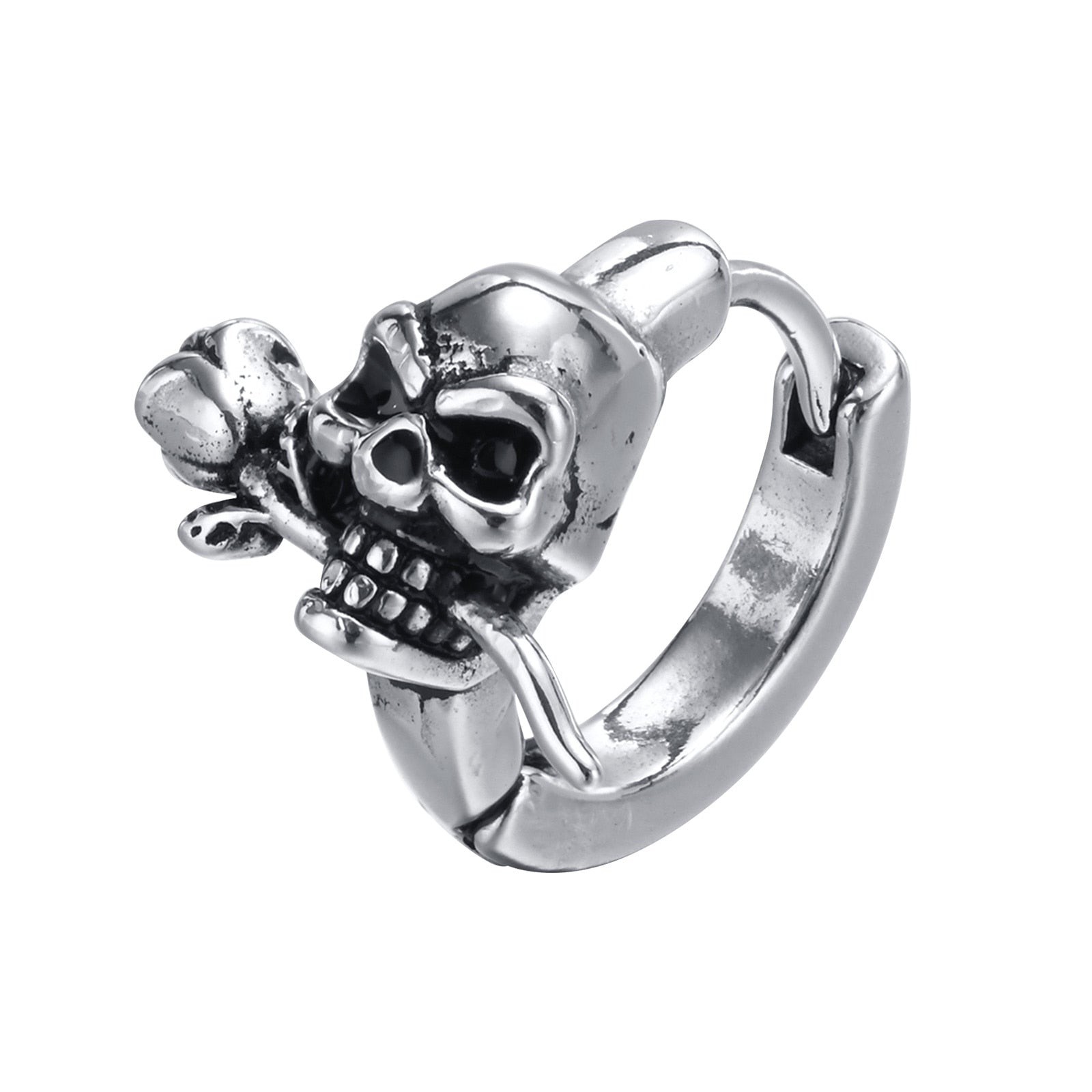 Boucle d'oreille homme crane