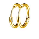 Boucle d’Oreille Homme CRÉOLE (Paire) - Dorée / 10 mm