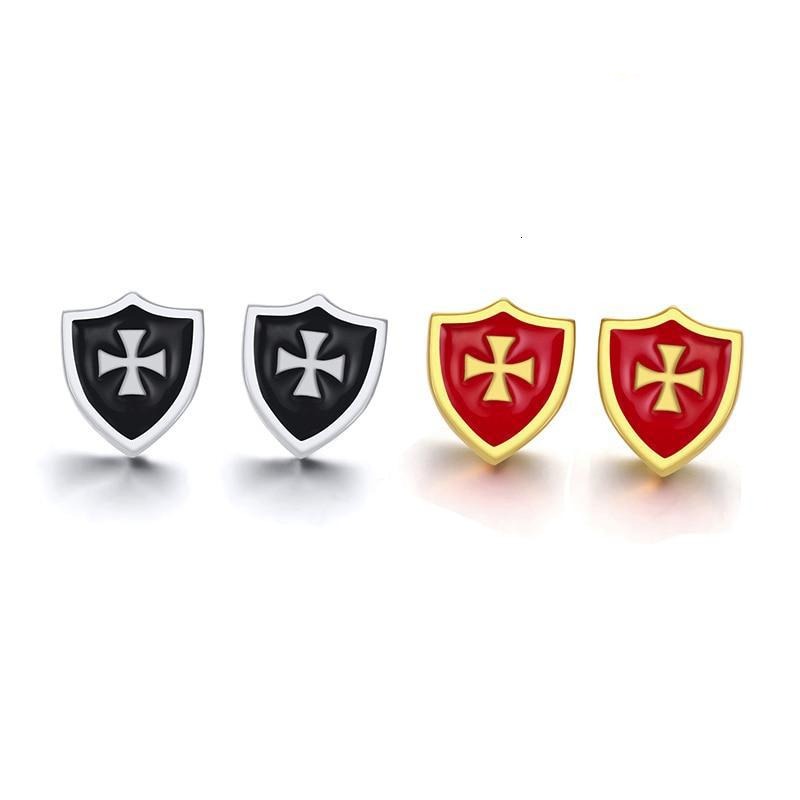Boucle d'Oreille Homme CROIX DE MALTE (Paire)