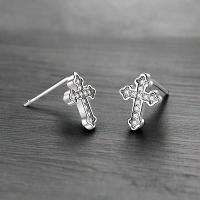 Boucle d'Oreille Homme CROIX (Paire)