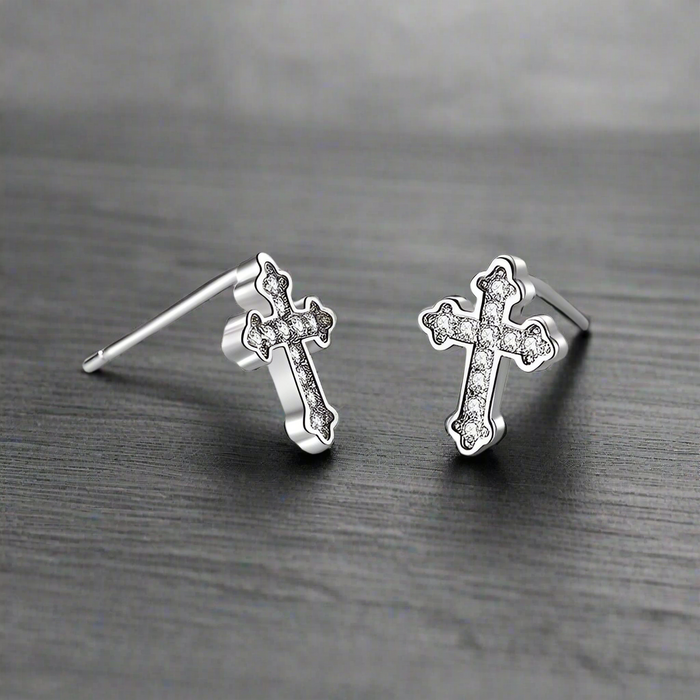 Boucle d'Oreille Homme CROIX (Paire)