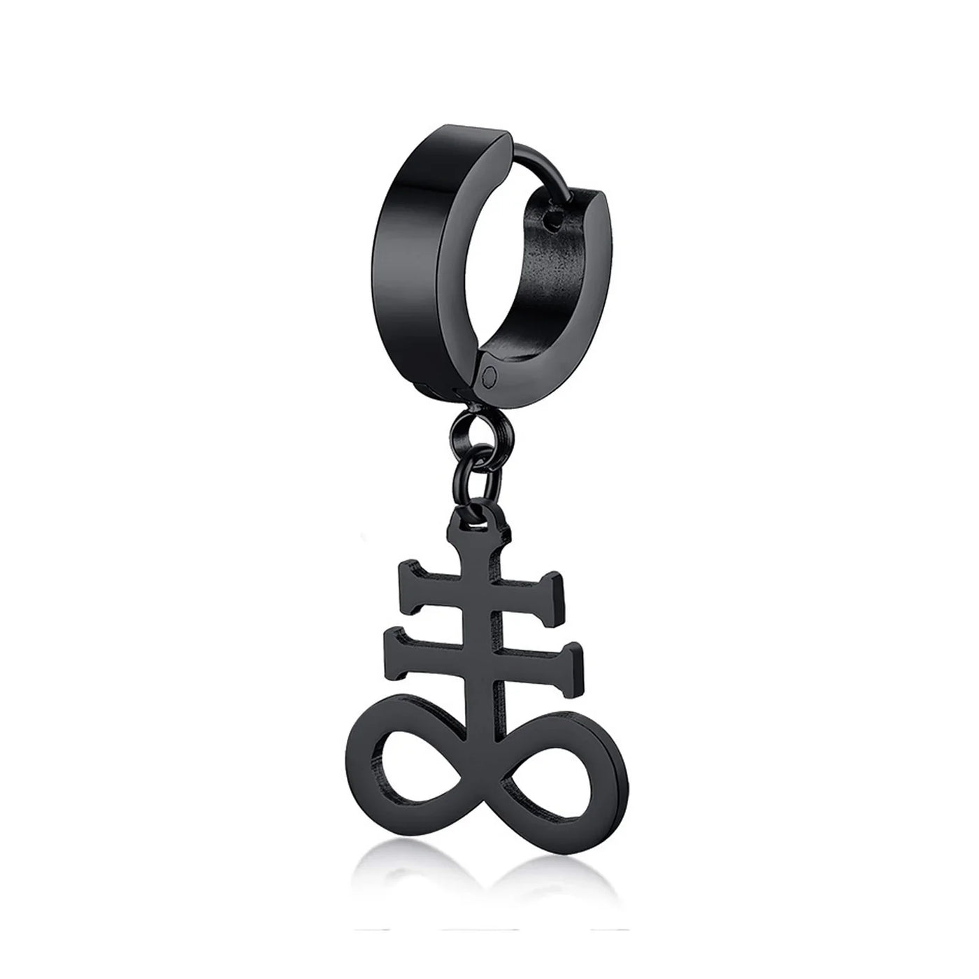 Boucle d'Oreille Homme CROIX SATAN (Paire)