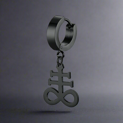 Boucle d'Oreille Homme CROIX SATAN (Paire)