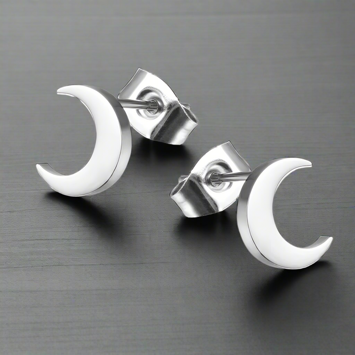 Boucle d'Oreille Homme DEMI LUNE (Paire)