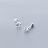 puces d'oreille argent diamant