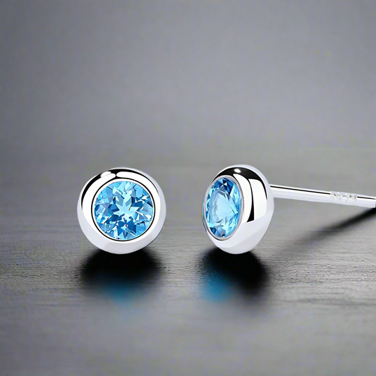 Boucle d’Oreille Homme DIAMANT BLEU (Paire)