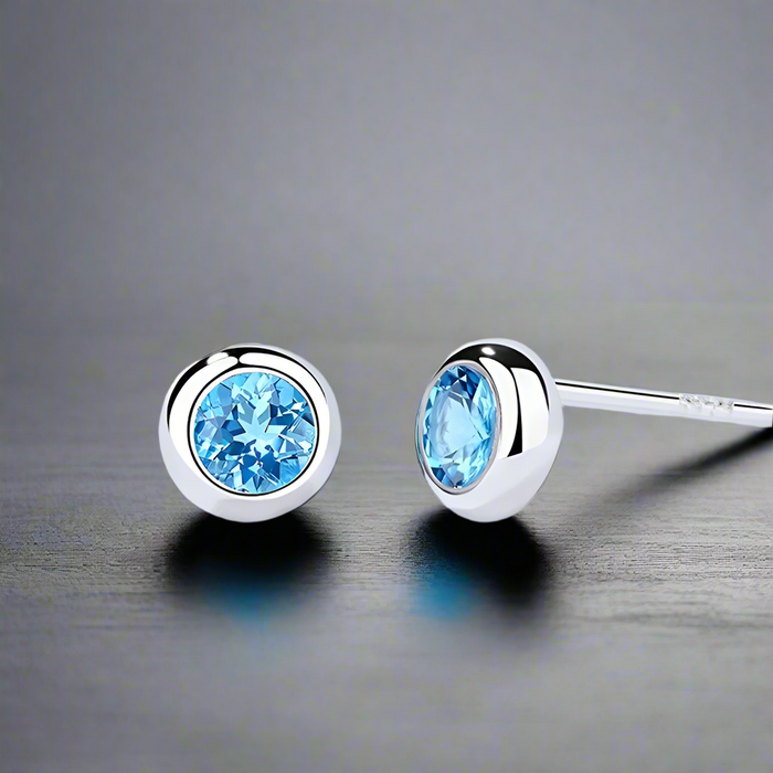 Boucle d'Oreille Homme DIAMANT BLEU (Paire)