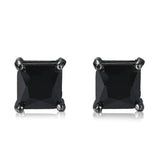 Boucle oreille hommes diamants carré noire