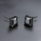 Boucle d’Oreille Homme DIAMANT CARRÉ NOIR (Paire)