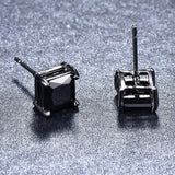 Boucle d’Oreille Homme DIAMANT CARRÉ NOIR (Paire)