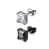 Boucle d'oreille homme diamant carré