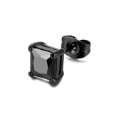 Boucle d'oreille homme diamant carré noir