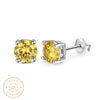 Boucle d'oreille homme diamant jaune