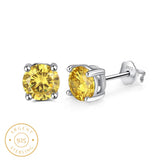 Boucle d'oreille homme diamant jaune