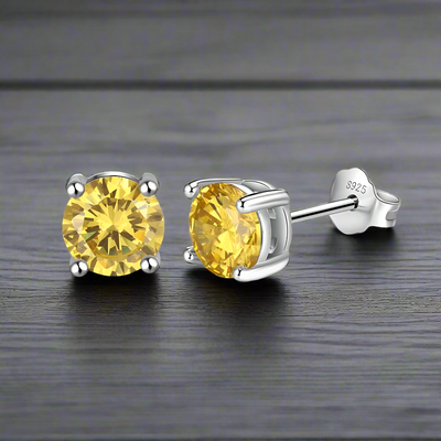 Boucle d'Oreille Homme DIAMANT JAUNE (Paire)