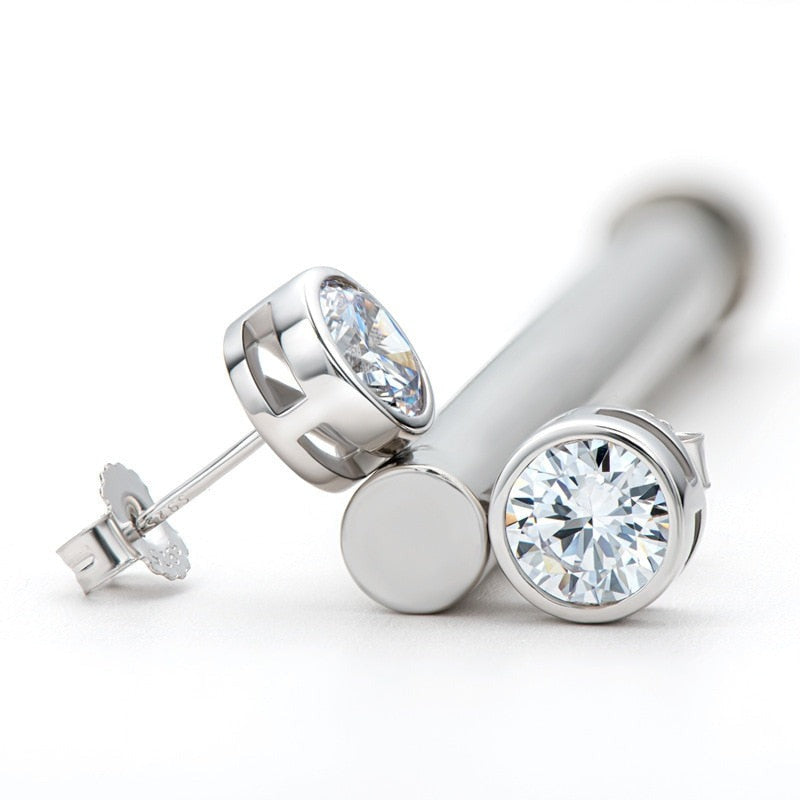 Boucle d'oreille homme moissanite