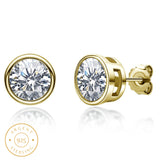 Boucle d'oreille homme moissanite dorée