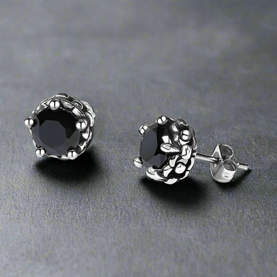 Boucle d'Oreille Homme DIAMANT NOIR (Paire)