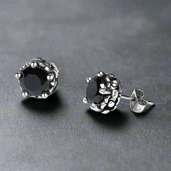Boucle d'Oreille Homme DIAMANT NOIR (Paire)