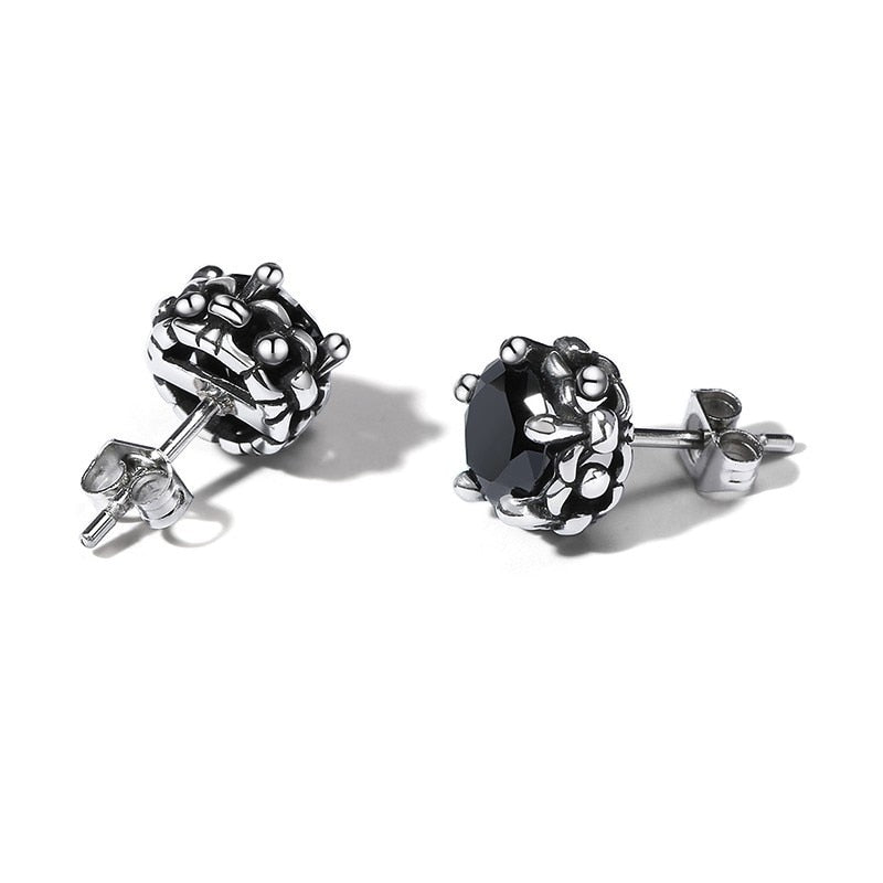 Boucle d'Oreille Homme DIAMANT NOIR (Paire)
