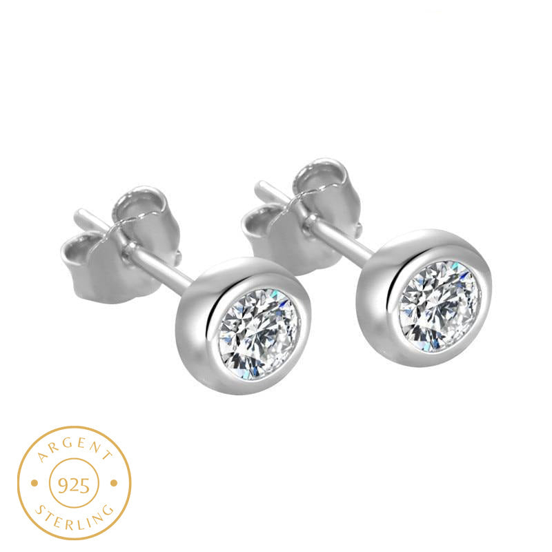 Boucle d'Oreille Homme DIAMANT ROND (Paire)