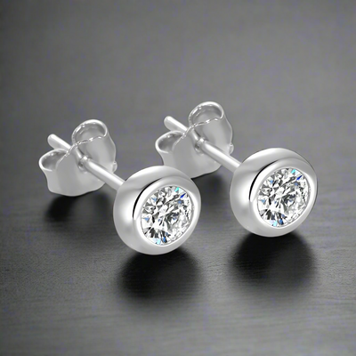 Boucle d'Oreille Homme DIAMANT ROND (Paire)